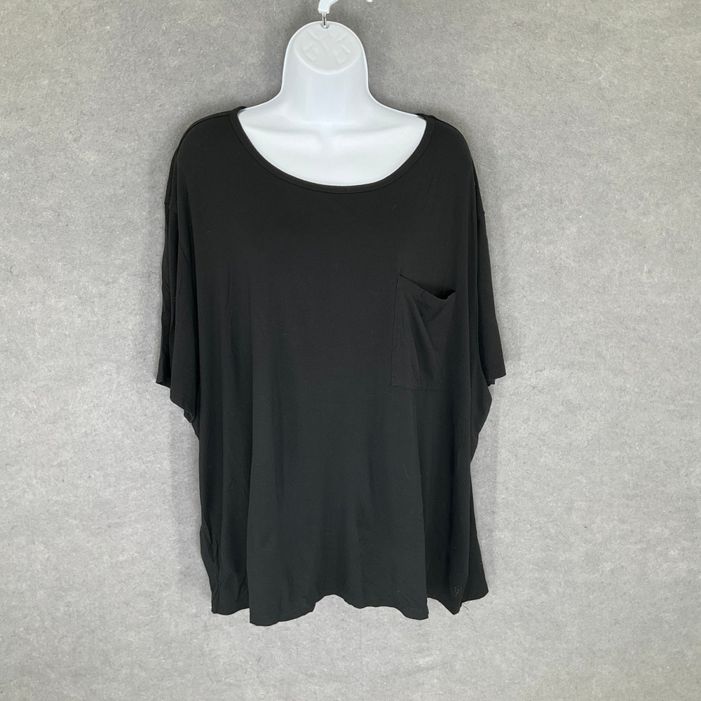 Cozy Earth Women's XXXL Black Short Sleeve Top Bamboo Comfy Stretch